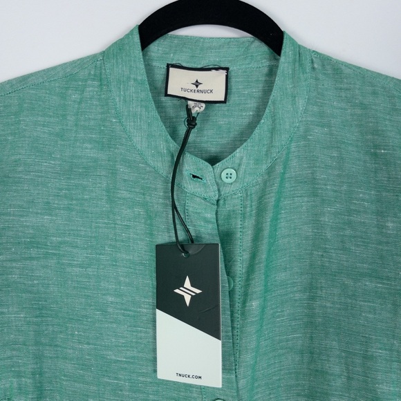 NWT TUCKERNUCK Sea Green Lydell Linen Blend Maxi Dress - Picture 10 of 15